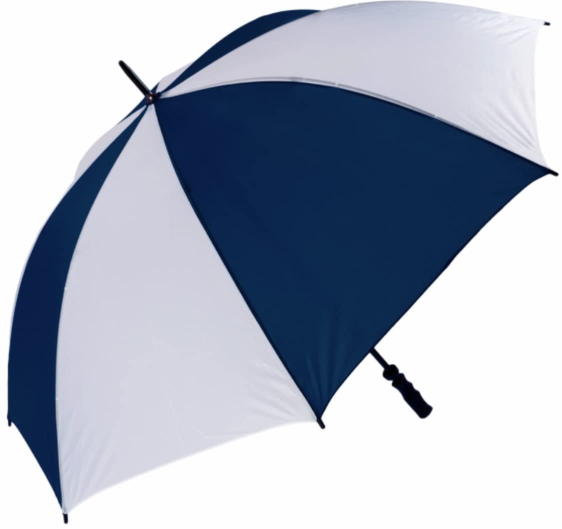 Papootz Navy/White Large Golf Umbrella 130Cm Windproof Sports Football Manual Opening