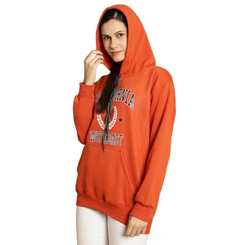 Image of Mack Jonney Printed Hooded Cotton Fleece Sweatshirt for Women-MACK32482