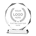 Emoragifou Custom Crystal Trophy Award, Customized Engraved Crystal Award Plaque with Your Logo/Emblem/Text, Personalized Awards and Trophies for Sports, Corporate Events, Games Nights