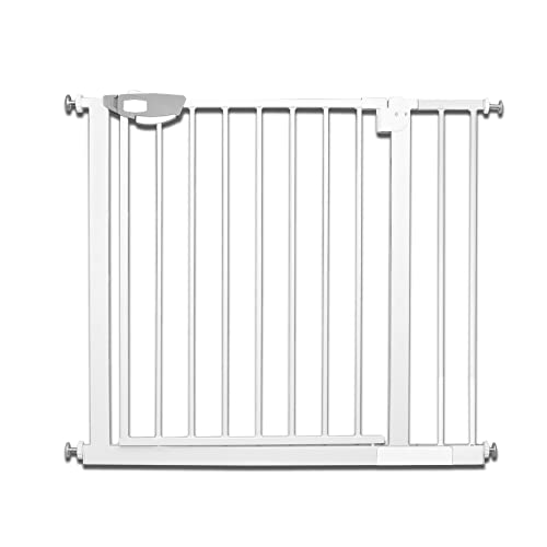 Froadp Cancelletto di Sicurezza per Bambini e Animali, Barriera di Protezione della Porta per Cani, Cancello Senza Trapano, Porta Grata per Bambino, Cancelletti Interni(Bianco, 85-95cm)