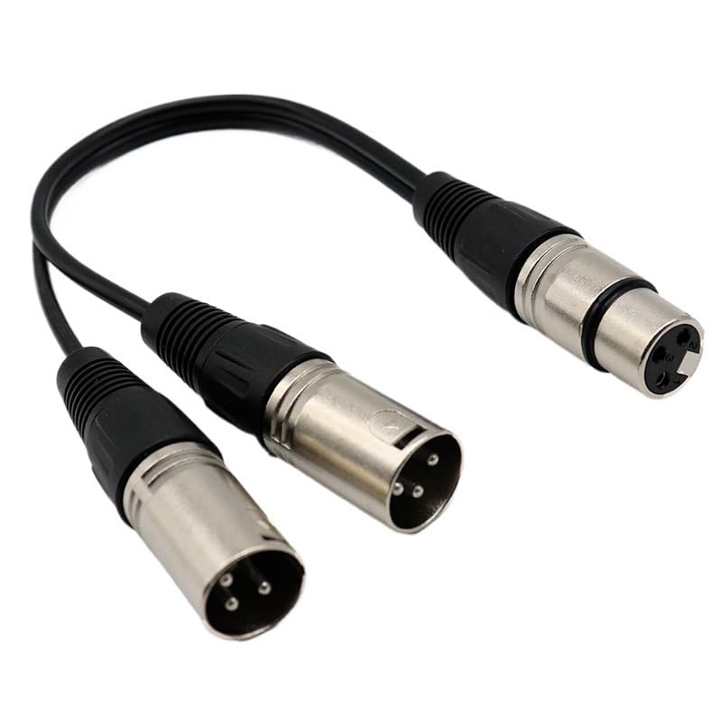 Kabel rozdzielający XLR Y 3-pinowy żeński na podwójny męski przewód przejściowy do mikrofonu miksera audio Studio DJ 1 m 2 m 300 cm 5 m 10 m 15 m (1 żeński do 2 mężczyzn, 1 m)