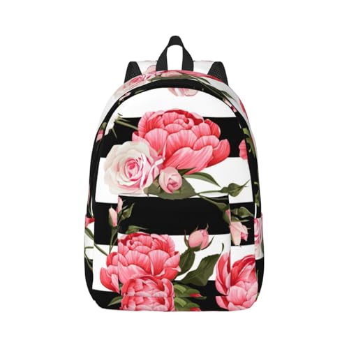 Sacs d'école pour hommes et femmes, sac à dos ordinateur en toile à rayures