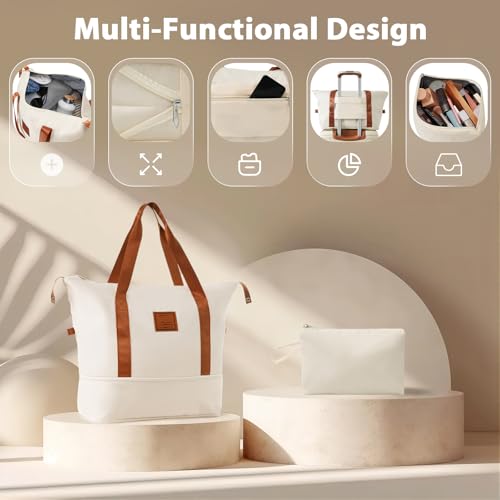 Luggage Sets 3 Piece Carry on Luggage 22x14x9 Airline Approved, Lightweight Hardshell ABS Suitcases with Wheels, 20 inch, Cream + ABS2