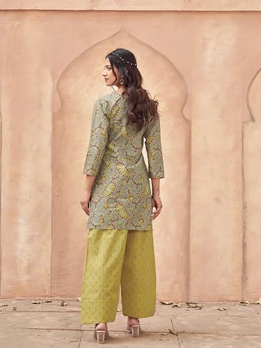 Image of Womanista Women Printed Cotton Kurta Set for Woman | Jaipur Coord Set | Farshi Salwar Suit