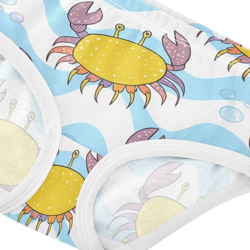 Cartoon Yellow Crabs Pastel Girls Underwear Toddler 2t Cotton Little Girl Panties Pattern Briefs Undies Kids4