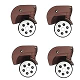 4 Stück Gummi Trolley Rollen als Ersatz für Gepäckbox, 60 x 12 mm / 55 x 12 mm, robustes Kofferrad, 360-Grad Schwenk Set, Trolley Rollen