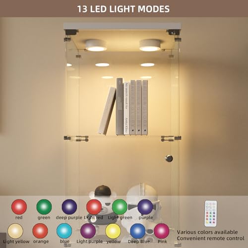 Image of Beauty4U Glass Display Cabinet with 13-Color LED, 4-Tier Curio Cabinet