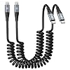 KIYODA Cable USB Tipo C a Lightning 1M 2Pack, Cargador iPhone Enrollado de Carga Rápida para Coche, Cable Corto USBC Lightning para iPhone14/13/12/11 Pro Max/iPad/CarPlay