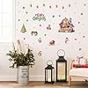 HPNIUB Christmas Snow House with Gift Box Wall Sticker Merry Christmas Snowflake Room Decal Wall Decor Vintage Xmas Tree Glass Sticker Gingerbread Christmas Window Cling for Nursery Living Room #3