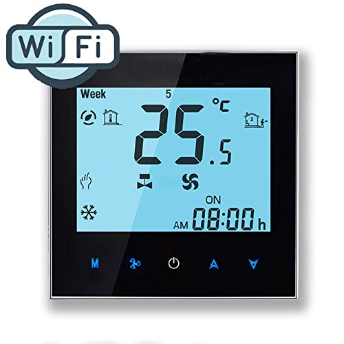 Arxus Thermostat Intelligent Programmable WiFi Contrôleur de Température D'affichage à Cristaux Liquides pour la Chaudière/Climatisation Compatible avec Alexa Google Home IFTTT