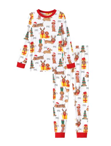 Image of PATPAT Toddler & Kids Pajama Sets with Bamboo Viscose, Snug Fit Pjs for Girls, All-Season Comfort Sleepwear, Ages 2-12 Years