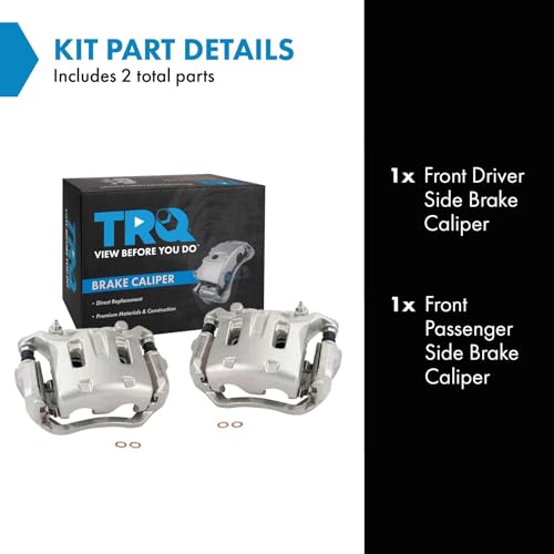 Image of TRQ Front Brake Caliper Set Zinc Coated Brackets Compatible with 2006-2018 Infiniti M35 M45 EX35 G25 G35 G37 M37 M56 Q40 Q70 Q70L QX50 QX70 2009-2018 Nissan 370Z 2011-2014 Murano