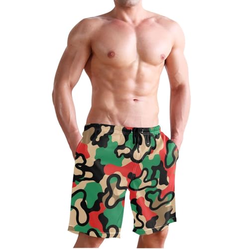 Men's Swim Trunks Quick Dry Swimming Shorts with Pocket Camouflage with Colors Swimsuit Trunks3