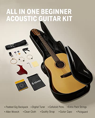 image for Donner Acoustic Guitar for Beginner Adult Full Size Dreadnought Acusti