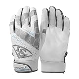 Louisville Slugger Adult Genuine 2.0 Batting Gloves - Team White, Large