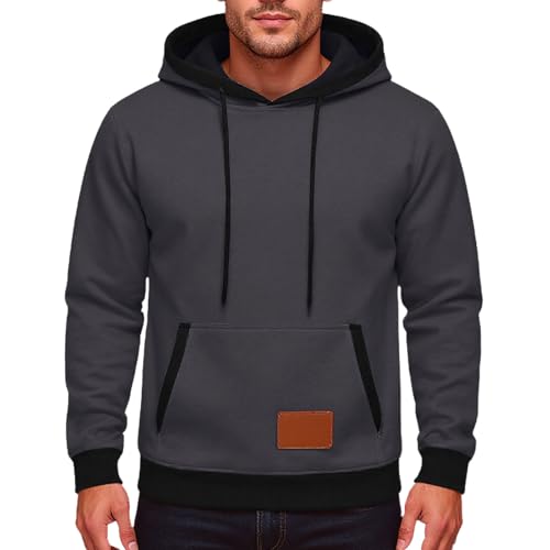 Genérico Sudaderas Hombres Cremallera Forro Polar Hombre Oversize Running Deporte Hoodie Sweatshirts Chaqueta Navidad Casual Tallas Grandes Termica Invierno Zippé Trabajo Sport Ropa 2#Gris Oscuro XL
