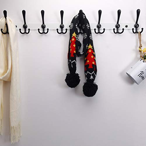 image for Dseap Coat Rack Wall Mount - 29.5” Long 8-Tri-Hooks Heavy Duty Coat 