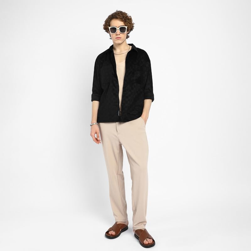 Image of CAHOOT Men's Shacket for Casual Wear | Spread Collar | Long Sleeve | Button Closure | Overshirt /Shacket Crafted with Comfort Fit for Everyday Wear