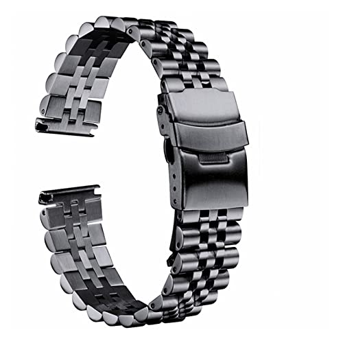 Correa de reloj para hombre en acero inoxidable con cierre desplegable