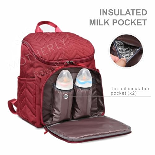 Image of Motherly Baby Diaper Bag for Mothers specious and large travel diaper bags for Mom for travel |6 Month Warranty |(Red)