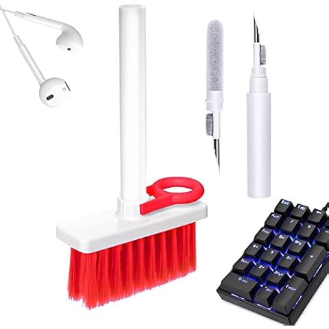 Gelasgo 5 IN 1 Keyboard Cleaner Kit,Multi-Function keyboard brush Soft Brush Airpod Cleaner and Keycap Puller Computer Cleaning Tools Cover