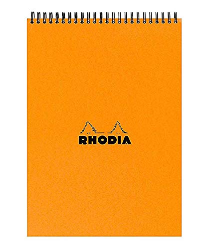 Bloc notes Rhodia double spirale orange pour éviter les pages cornées