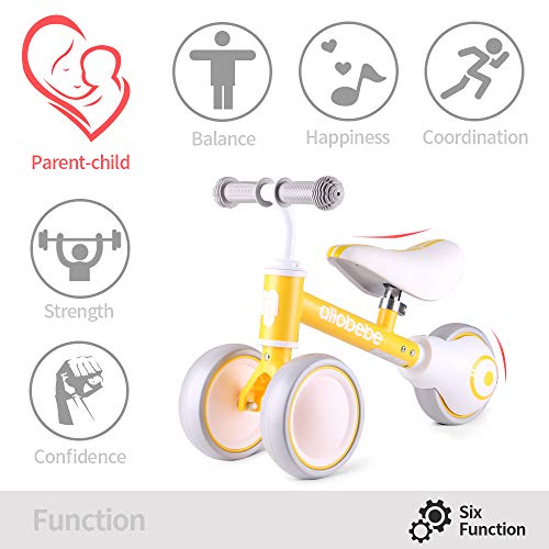 Allobebe Baby Balance Bike, Toddler Bikes Bicycle For 12-36 Months For 1 Year Old Girl And Boy To Scoot Around With Adjustable Seat Smooth Silent 3 Wheels #TOP2