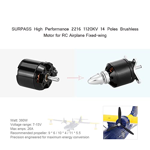 Goolsky Original Surpass High Performance 2216 1120Kv 14 Poles Brushless Motor For Rc Airplane Fixed-Wing #TOP2