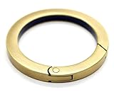 丸型 カラビナ キーホルダー キーリング 4個セット軽量 収納 固定しやすく 外しやすい ワンタッチ オシャレ (内径19mm, アンティークゴールド)