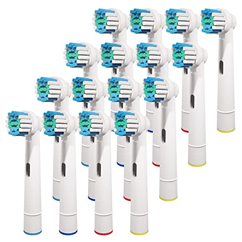 GENKENT 16 Testine di Ricambio Compatibili con Testine Oral-B Braun CrossClean, Testina Professionali per Ricambi Spazzolini Elettrici Oral B Pro 500/750/1000/1500/3000/3757/5000/7000/7500/8000