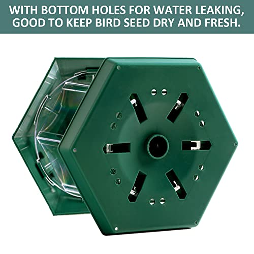 Bird Feeders, Wild Bird Feeders For Outdoors Hanging, Hexagon Shaped With Roof Bird Feeders For Outside Wild Birds For Garden, Yard Outside Decorations #TOP3