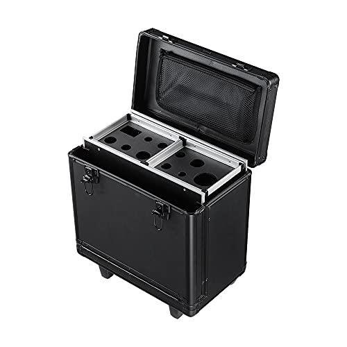 Byootique 15X9X14" Hairstylist Makeup Train Case Pvc Barber Hair Salon Clipper Trimmer Tool Appliance Box Black #TOP5
