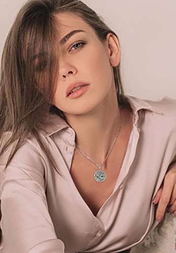 CELESTIA Tree of Life Necklace Women Sterling Silver Pendant Mother of Pearl Jewellery Gifts for Women Mother Daughter Sister