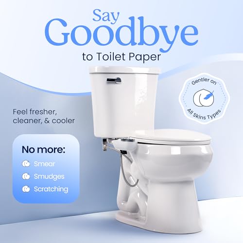 Image of CLEAR REAR Bidet Attachment for Toilet Seat - Non-Electric with Self Cleaning Nozzle, Leak Proof Connectors, Adjustable Water Spray, Rear & Feminine Wash - Hygienic Bathroom Upgrades (Warm & Cold)