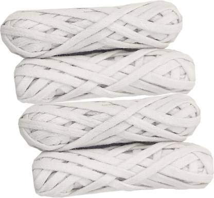 Husky NADA Men's and Women's Nada Round Dori Strings Cotton Thread with NADA Needle Pack of 4 White