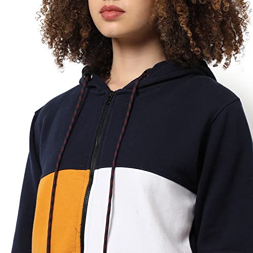 Image of PINACOLADA Women Cotton Zipper Sweatshirt Relaxed Fit for Casual Wear | Full Sleeves | Stylish Sweatshirt Crafted with Comfort Fit and High Performance for Everyday Wear