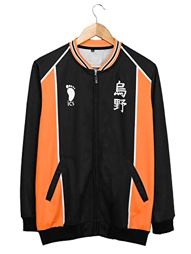 Image of ComicSense.xyz Unisex Haikyuu Anime Jacket for Men and Women, Karasuno Printed Cosplay Anime Bomber Jackets