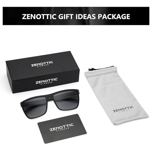 Image of ZENOTTIC Polarized Sunglasses for Men Lightweight TR90 Frame UV400 Protection Square Sun Glasses