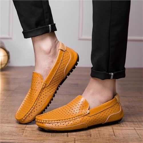 Men's Loafers Shoes Breathable Lightweight Simple Leather Flat Heel Comfortable Flexible Party Fashion Slip On2