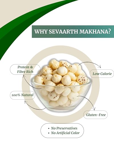 Image of Sevaarth 5 Suta Jumbo Phool Makhana 250g | Premium Raw Fox Nuts (Lotus Seeds) | Large Size, High Protein, Gluten Free Healthy Snack | Vrat & Diet Friendly