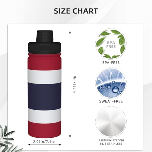 Botella de agua de Tailandia en acero inoxidable: aislamiento de 18 oz para ciclismo y gimnasio 5