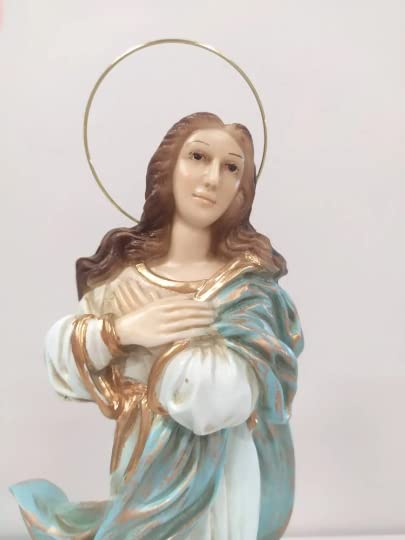 Generico ArteSacraCaravaggio Statua della Madonna Immacolata Concezione, Miracolosa, cm 40 (15,74 inches) in resina decorata a mano di produzione artigianale