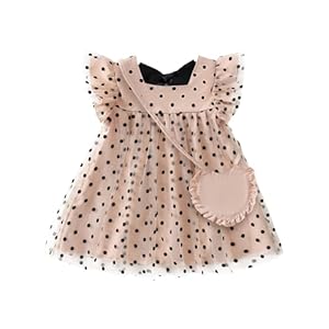 Kucnuzki Baby Girl Clothes Toddler Girls Summer Fairy Tulle Dress Ruffle Fly Sleeve Casual Sundress Cute Outfit for Kids