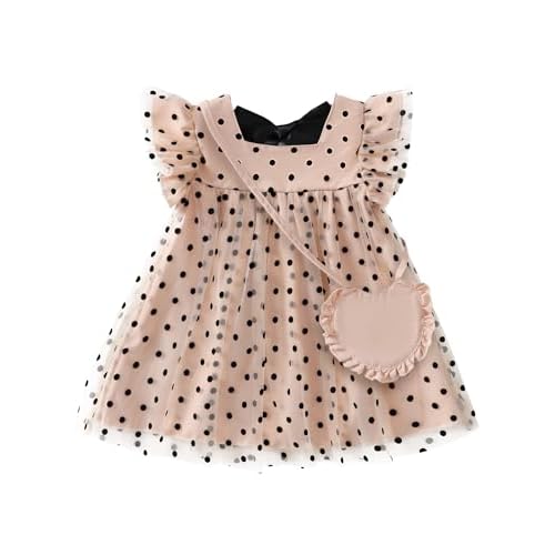 Kucnuzki Baby Girl Clothes Toddler Girls Summer Fairy Tulle Dress Ruffle Fly Sleeve Casual Sundress Cute Outfit for Kids