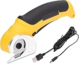 CYSFETENA Schnurlose Elektrische, Edelstahl Kartonschneider Elektrisch mit Sicherheitssperrschalter, Automatischer Schärfung USB Elektrische Teppichschere für Stoffe, Schwämme