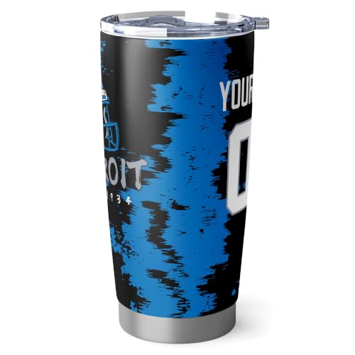 Image of ANTKING Detroit Tumbler 20oz Travel Mug Custom Number Name Gifts | Stainless Steel Insulated Coffee Cup for Women Men