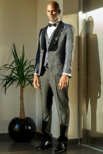 Men's Floral Tuxedo Jacket & Vest | Unique Smoking Jacket with Velvet Shawl Lapel | Prom, Wedding & Party Suits for Men2