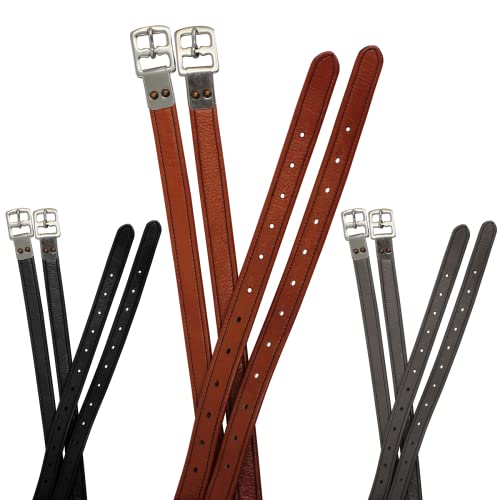 Étriers anglais rivetés en cuir super doux triple couche pour poney