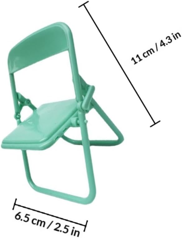 Toddmomy 10pcs Folding Chair Phone Stand Holder for Smartphones, Creative Cute Cell Phone Rack Storage Bracket in Stone Green for Desktop Use image 2