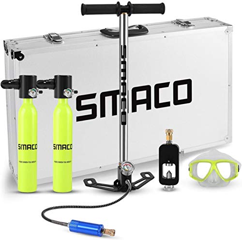 Genrics SMACO Scuba Diving Tank Equipment, Mini Oxygen Tanks for Breathing, 0.5L Mini Portable Dive Oxygen Tank, Pressure & Corrosion Resistant Material with Refillable Design.